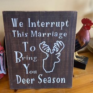 Handmade Wooden Novelty Deer Season Sifn